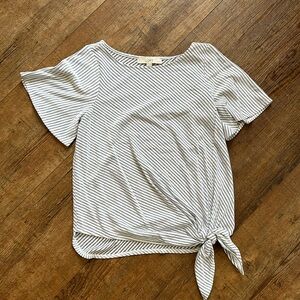 EUC LOFT Tie-Bottom Blouse Size XXSP